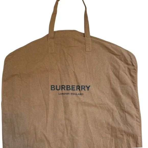 Burberry London England Cotton Garment Bag Tan Suit Cover Packable Travel Case - Picture 1 of 4